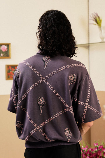 'IZHAR' PRINT AND EMBROIDERY POLO (Women)